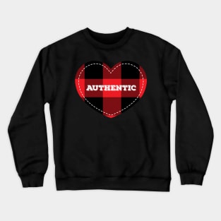 Buffalo Plaid Lumberjack Authentic Love Heart Crewneck Sweatshirt